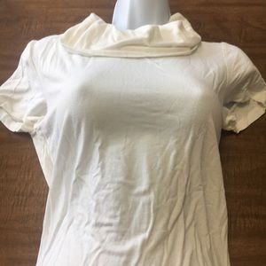 Cream short sleeve turtleneck